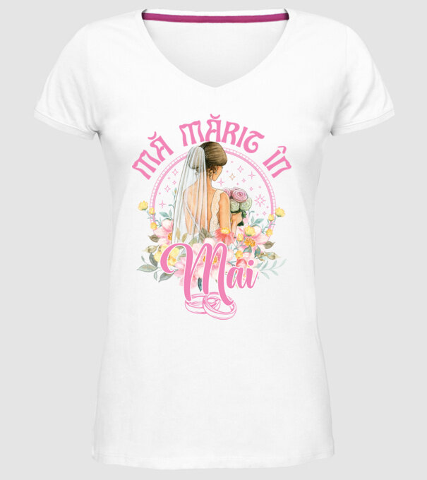 mă mărit - în mai model alb pe tricou