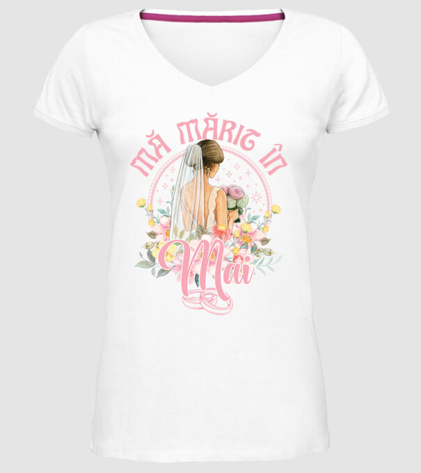 mă mărit - în mai model alb pe tricou