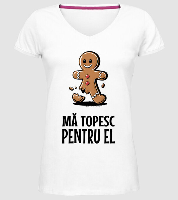 Mă topesc pentru el alb model alb pe tricou
