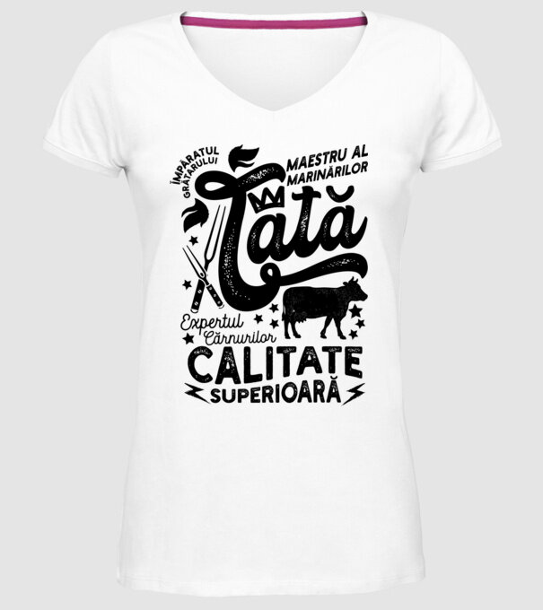 Împăratul grătarului, maestru al marinărilor, expertul cărnurilor - tată - Calitate superioară model alb pe tricou