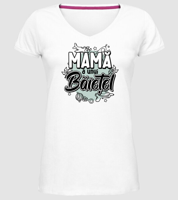 Mamă a unui băiețel model alb pe tricou
