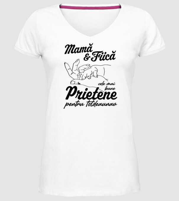 Mamă & fiică - cele mai bune prietene pentru totdeauna model alb pe tricou