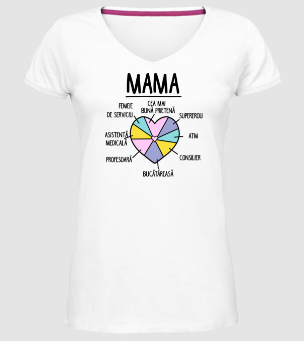 Mama cea mai bună prietenă, supererou model alb pe tricou