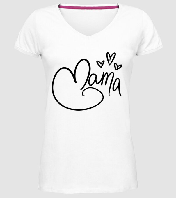 mama model alb pe tricou