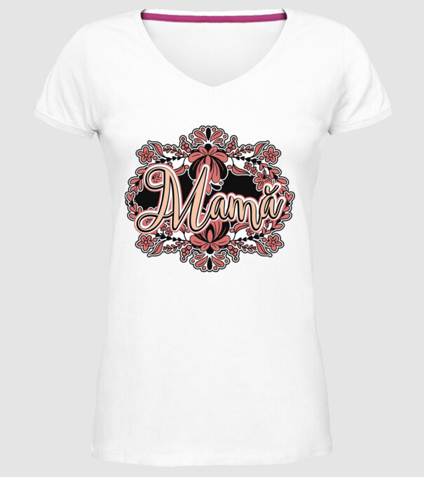 Mamă model alb pe tricou