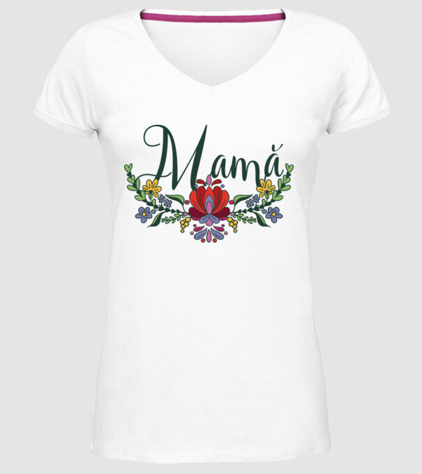 Mamă model alb pe tricou