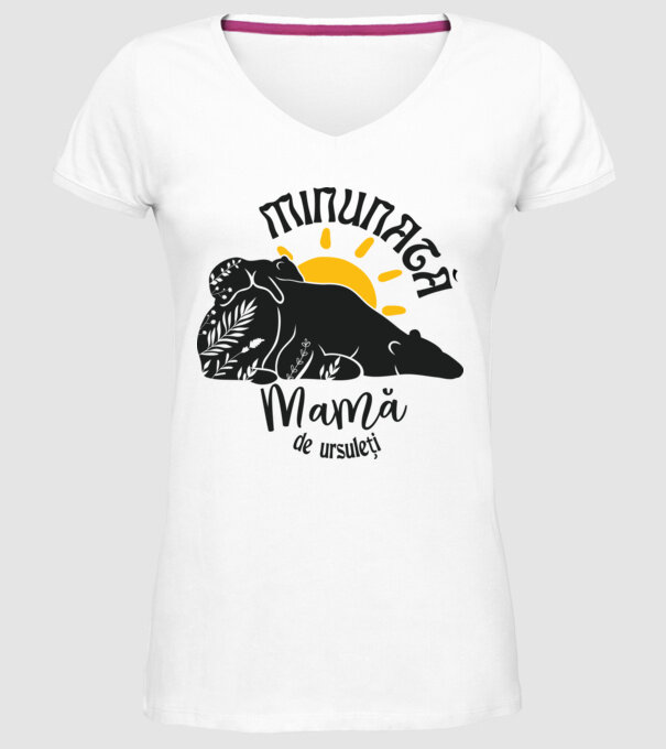 Minunată mamă de ursuleți model alb pe tricou