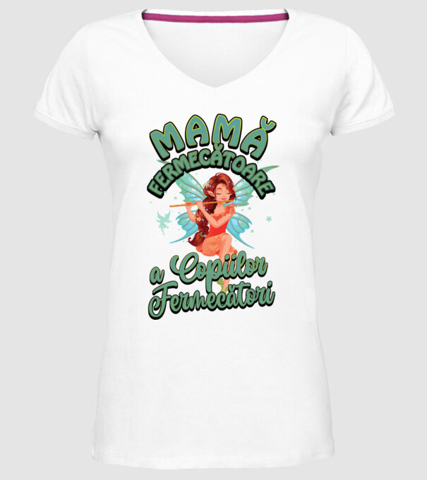 Mamă fermecătoare a copiilor fermecători model alb pe tricou