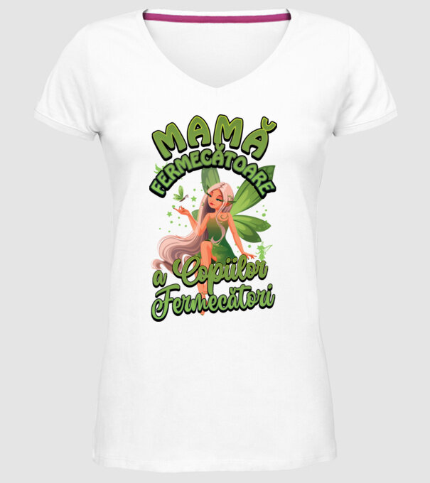 Mamă fermecătoare a copiilor fermecătorit model alb pe tricou