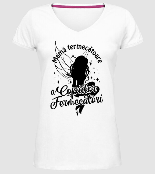 Mamă fermecătoare a copiilor fermecători model alb pe tricou