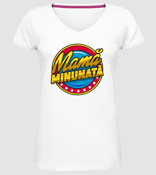 mamă minunată model alb pe tricou