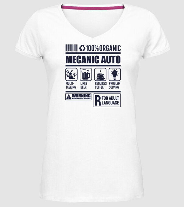 MECANIC AUTO model alb pe tricou