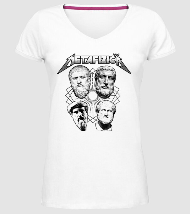 metafizică model alb pe tricou