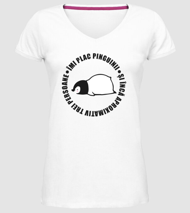 Îmi plac pinguinii - și încă aproximativ trei persoane model alb pe tricou