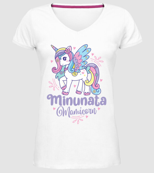 Minunata Mamicorn model alb pe tricou