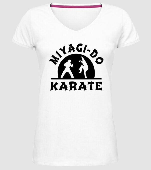 Miyagi-do karate black model alb pe tricou