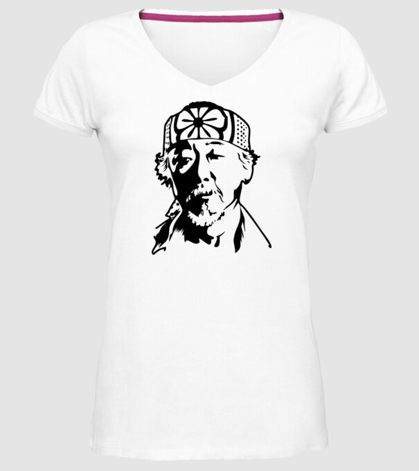 Miyagi head cobra kai model alb pe tricou
