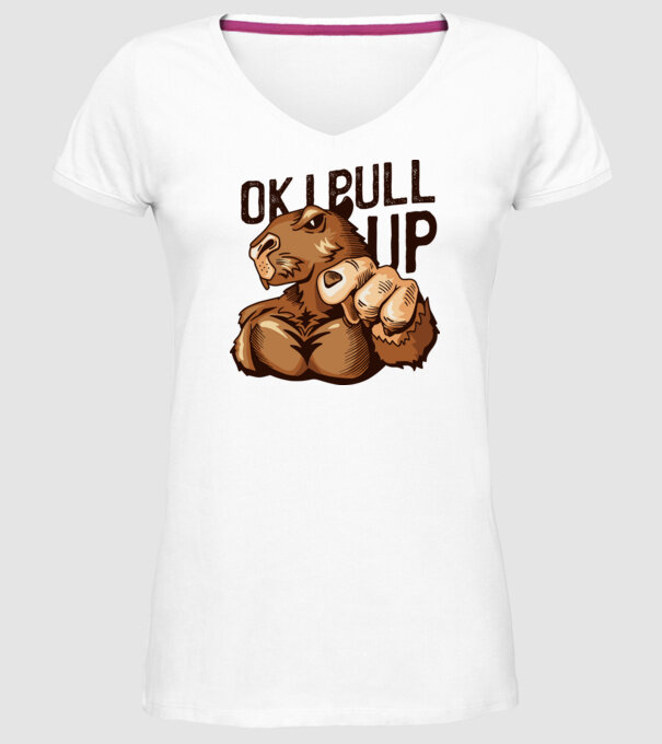 Muscular Capybara - capibară model alb pe tricou