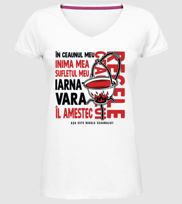 În ceaunul meu - Inima mea - Sufletul meu - Iarna - Vara - Îl amestec - Așa este regele ceaunului! - Regele ceaunului model alb pe tricou