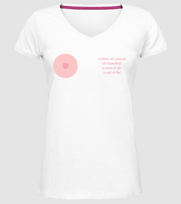 în fiecare oră o persoană este diagnosticată cu cancer de sân. ai grijă de tine! model alb pe tricou