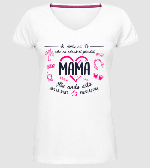 nimic nu este cu adevărat pierdut, mama știe unde este model alb pe tricou