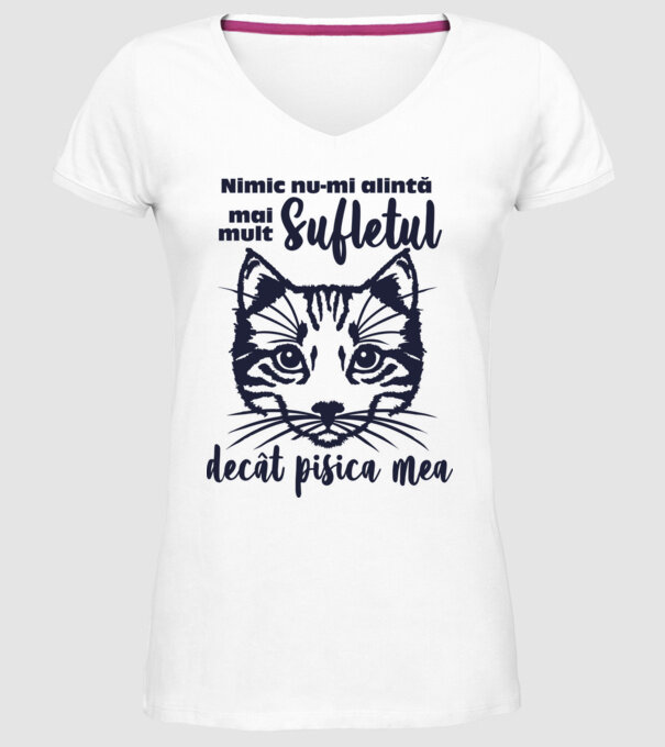 Nimic nu-mi alintă mai mult sufletul decât pisica mea model alb pe tricou