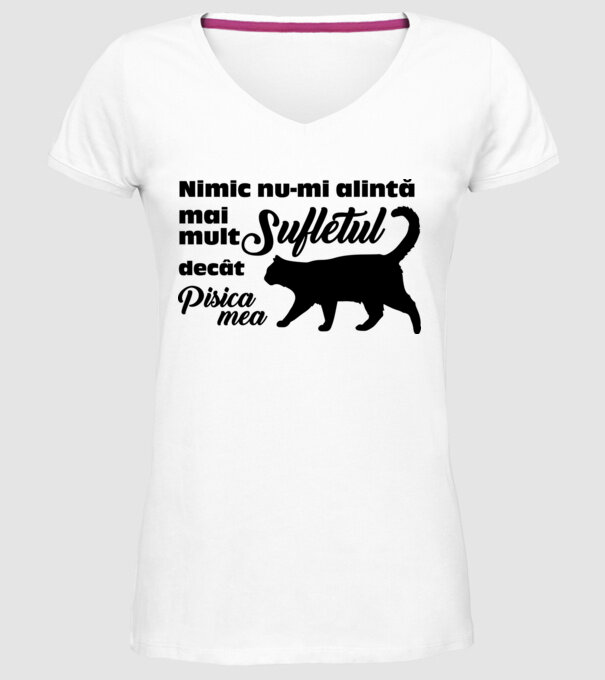 Nimic nu-mi alintă mai mult sufletul decât pisica mea model alb pe tricou