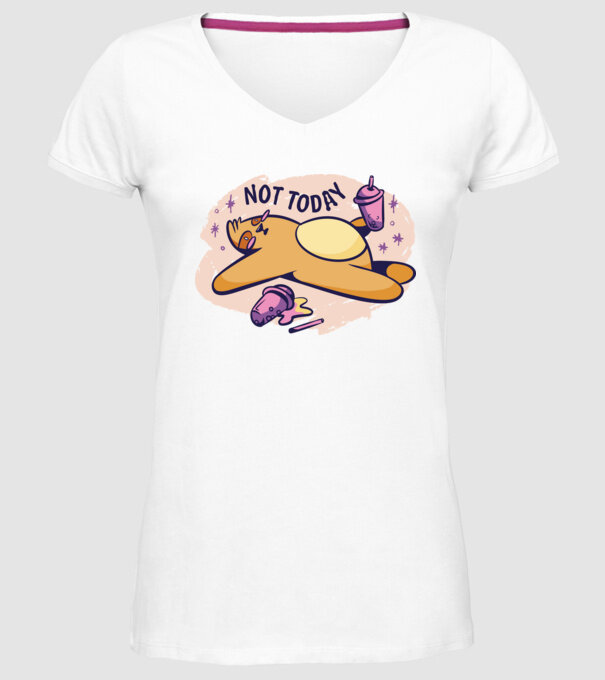 Not today model alb pe tricou