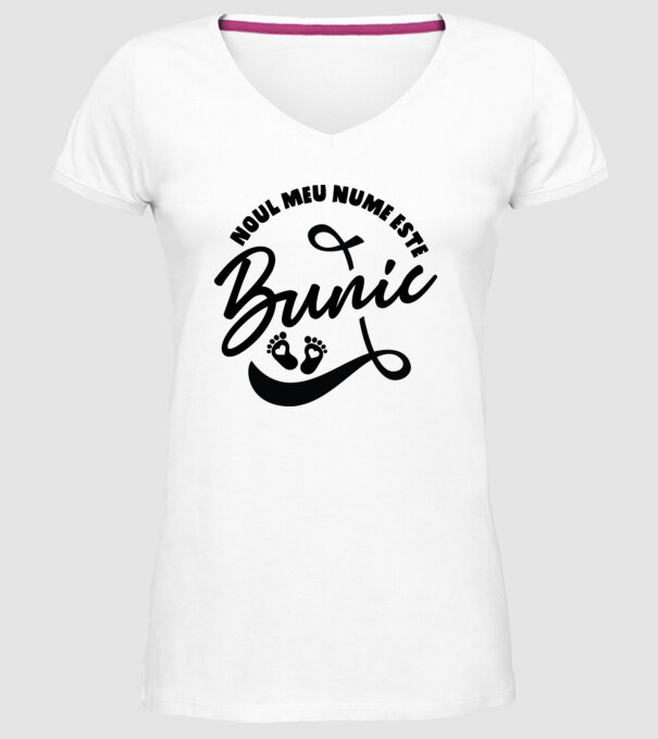 Noul meu nume este Bunic model alb pe tricou