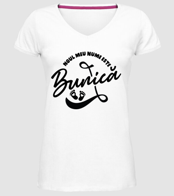 Noul meu nume este Bunică model alb pe tricou