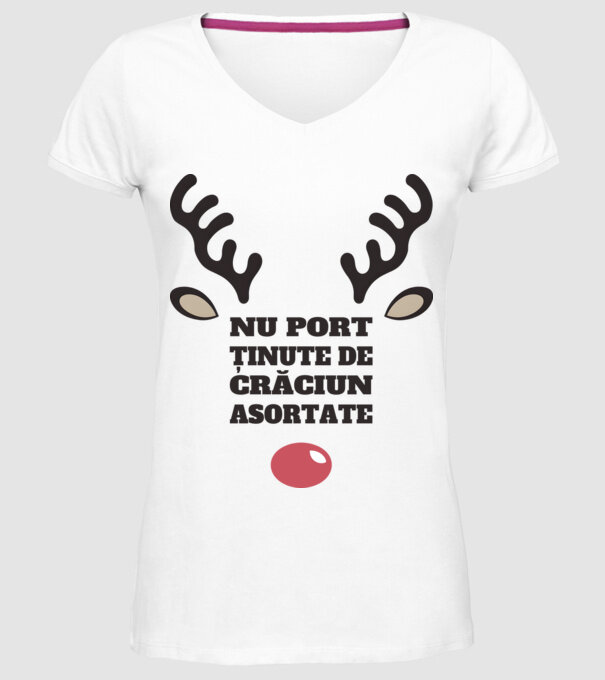 Nu port ținute de crăciun asortate crăciun chiar căprioară Alb model alb pe tricou