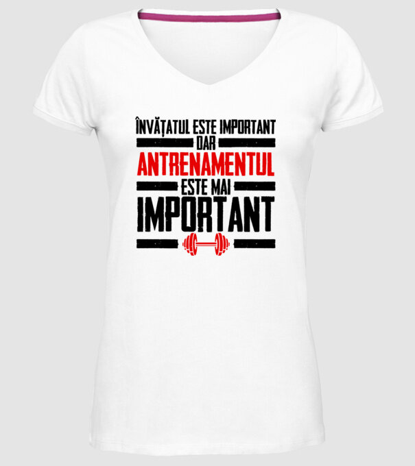 învățatul este important, dar antrenamentul este mai important model alb pe tricou