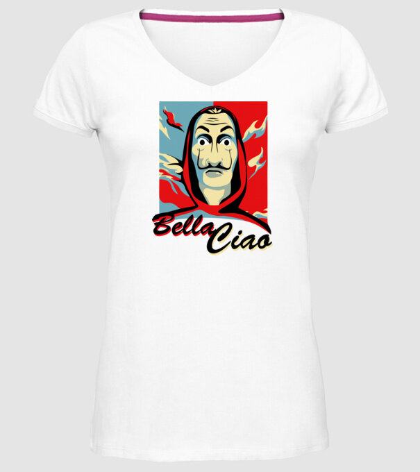 obey bella ciao model alb pe tricou