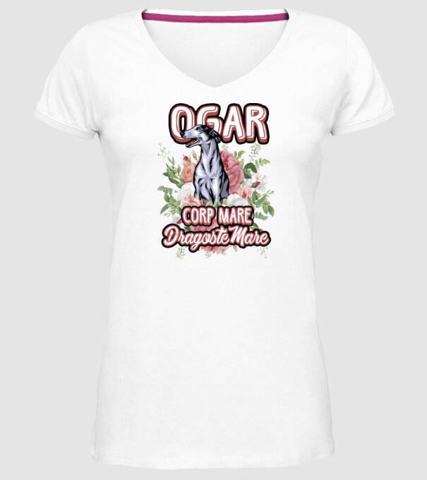 Ogar - picioare lungi dragoste multă model alb pe tricou