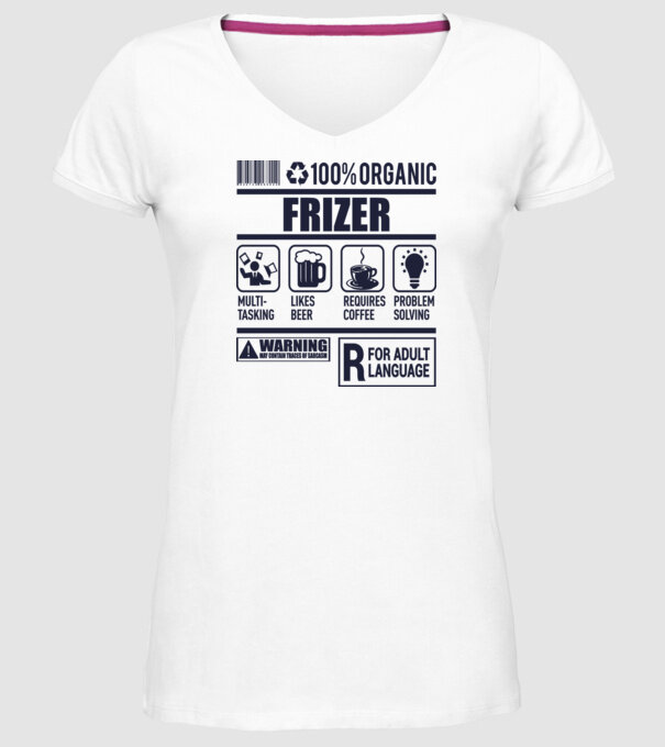 Organic_FRIZER model alb pe tricou