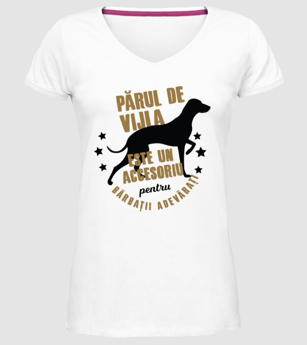 părul de vijla este un accesoriu pentru bărbații adevărați model alb pe tricou
