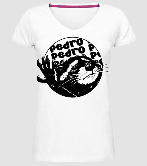 Pedro circle model alb pe tricou