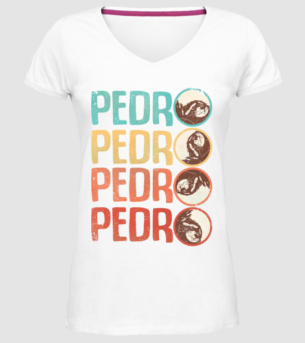 Pedro Pedro retro model alb pe tricou