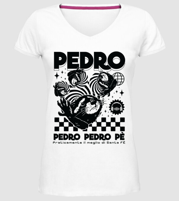 Pedro techno model alb pe tricou