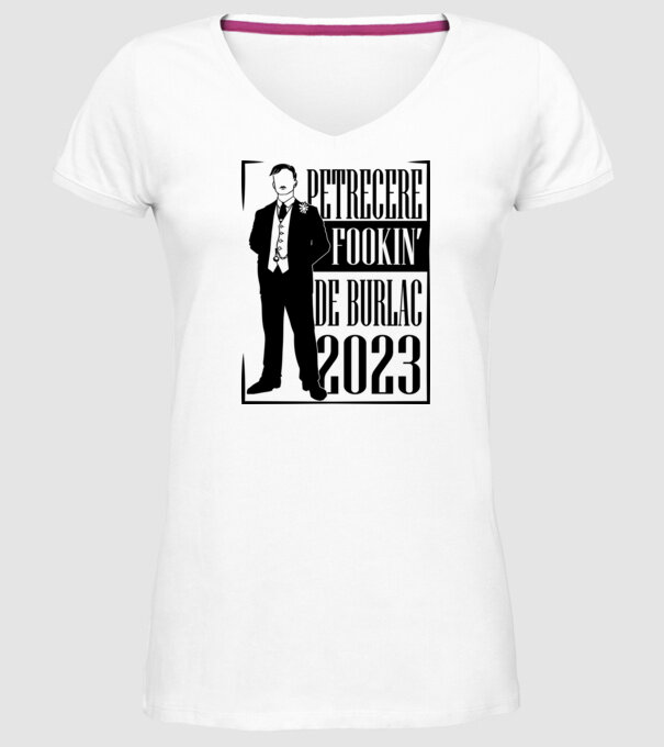 Petrecere Fookin de burlac model alb pe tricou