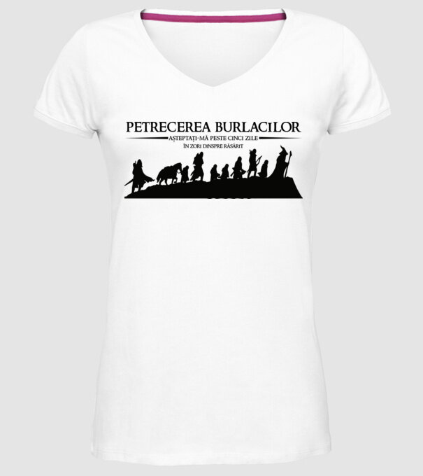 petrecerea burlacilor - așteptați-mă peste cinci zile - în zori dinspre răsărit model alb pe tricou