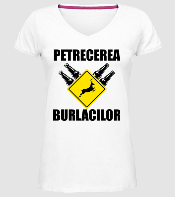 petrecerea burlacilor model alb pe tricou