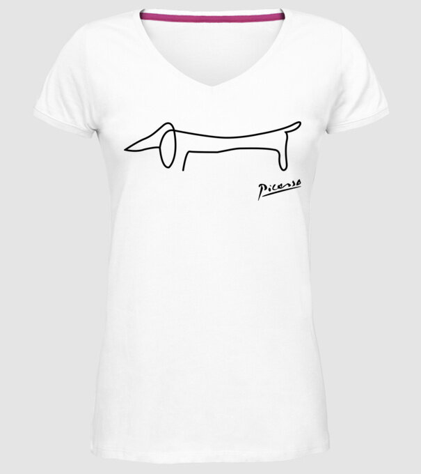 Picasso model alb pe tricou
