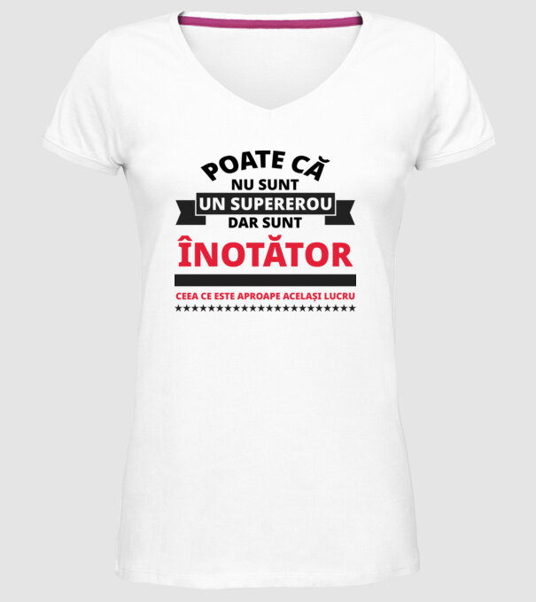 Poate că nu sunt un supererou, dar sunt ÎNOTĂTOR, ceea ce este aproape același lucru model alb pe tricou