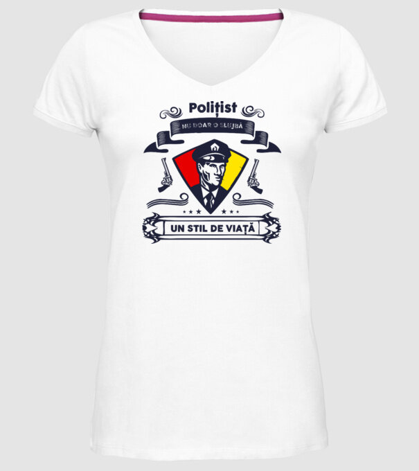 Polițist - Nu doar o slujbă - Un stil de viață model alb pe tricou