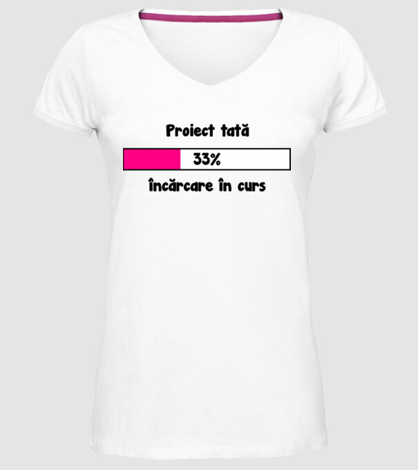 Proiect tată - încărcare în curs model alb pe tricou