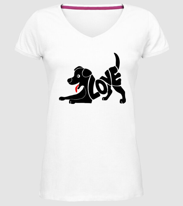 Puppy love model alb pe tricou