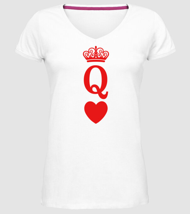 Queen model alb pe tricou