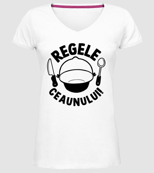 Regele - ceaunului! model alb pe tricou