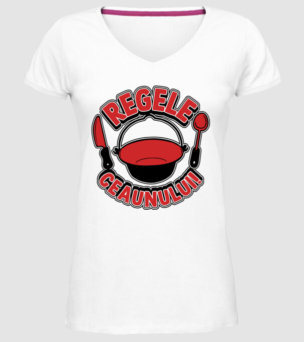 Regele - ceaunului! model alb pe tricou